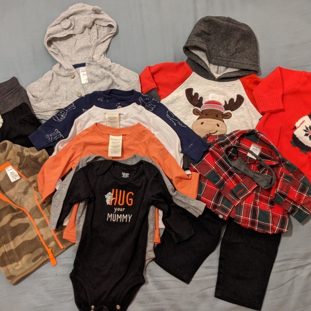 3-6 months boy winter bundle onesie long